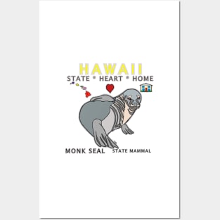 Hawaii - Monk Seal - State, Heart, Home - state symbols Posters and Art